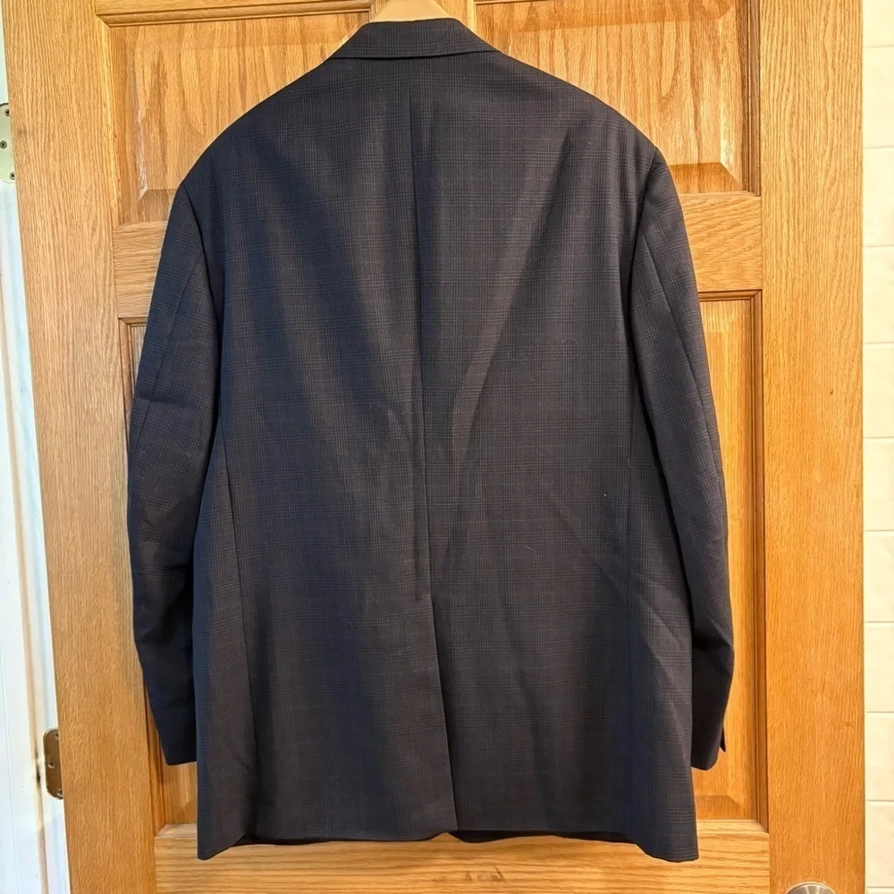 Vtg Kingsridge Mark Of The Best Wool Men’s 42 Blazer Navy Blue Window Pane Plaid